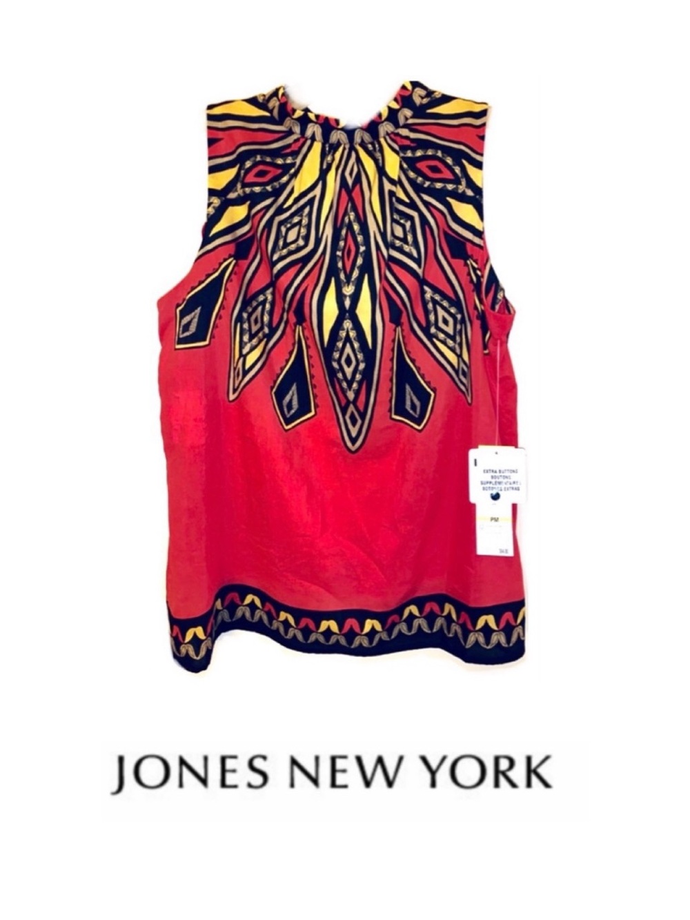 Jones New York Signature Petite Tribal Print Top